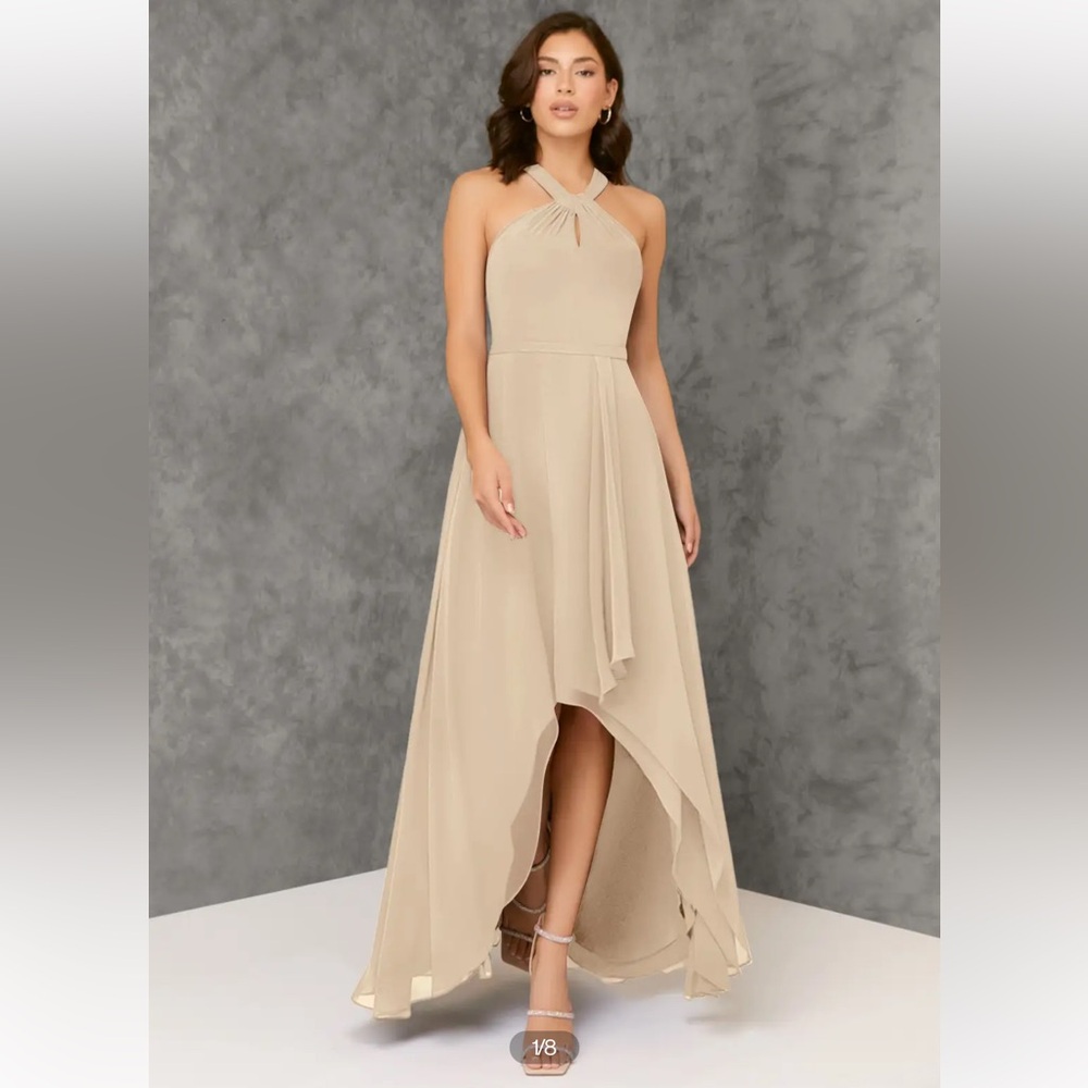 NWT Azazie Amdis Dress- Sand- A16